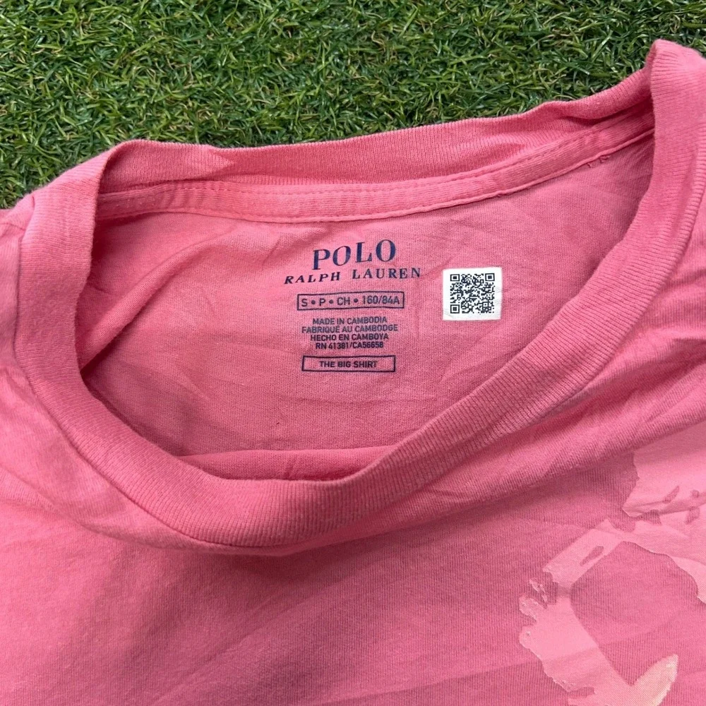 Polo Ralph Lauren Pink The Big Shirt Rainbow Ombre Big Pony T-Shirt‎ Mens Small